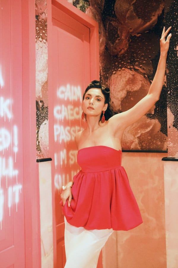Hot Pink Strapless Balloon Hem Satin Top — Contemponari