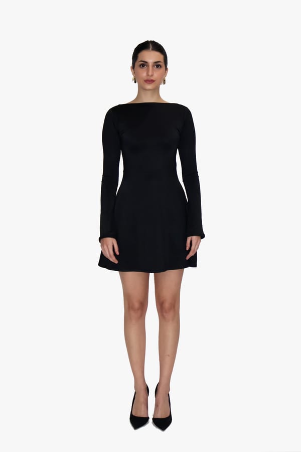 Black Short Flare Dress - Blair Dress (Onyx) — Select Staples