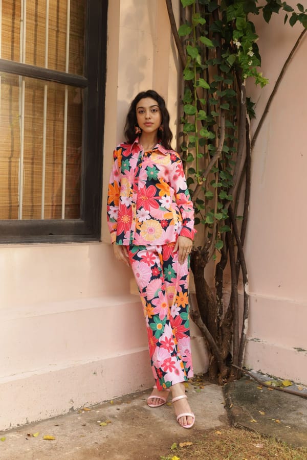 Fluid Pants - Mosaic Pink Print — SHIBUI