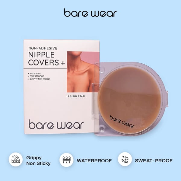Non-Adhesive Nipple Covers 10 cm (Brown) — Bare Wear