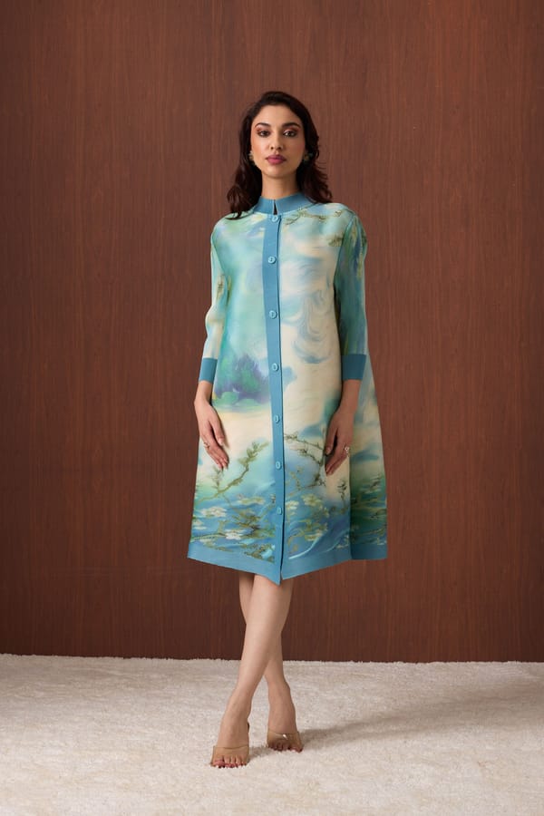 Rory Print Dress - Blue Green — Scarlet Sage