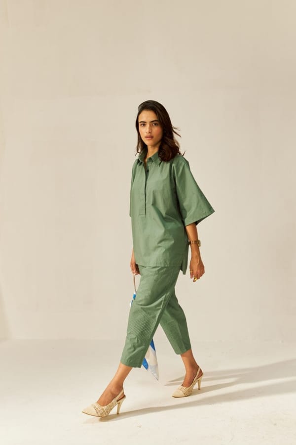 Sea Spray Cotton Poplin Shirt and Pants Co-ord Set — Spacelines