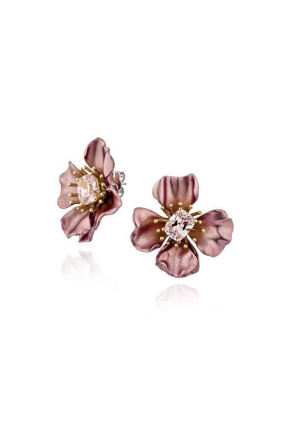 Pink Wildflower Bloom Stud Earrings — Miss Jo