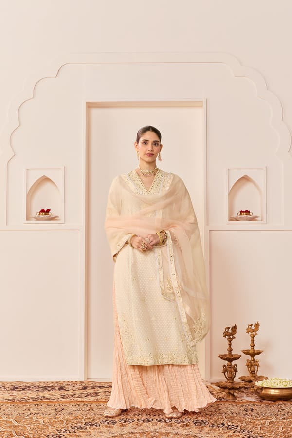 RUHANI - LONG KURTA WITH SKIRT AND DUPATTA — Sheetal Batra