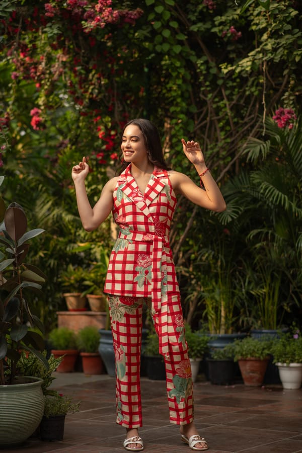 As Seen on Meghna Pahwa Matilda Ghigham Blazer — AKSH