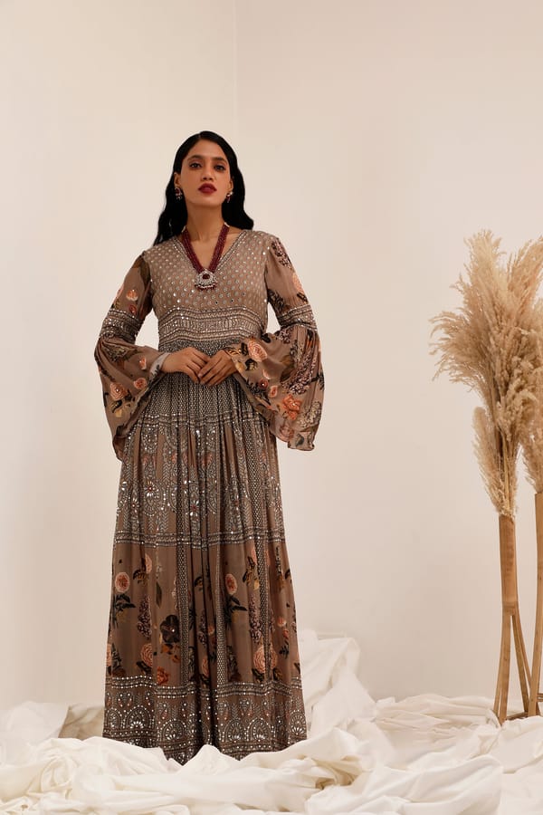 Aaina - Anarkali Dress — Surkh Syahi