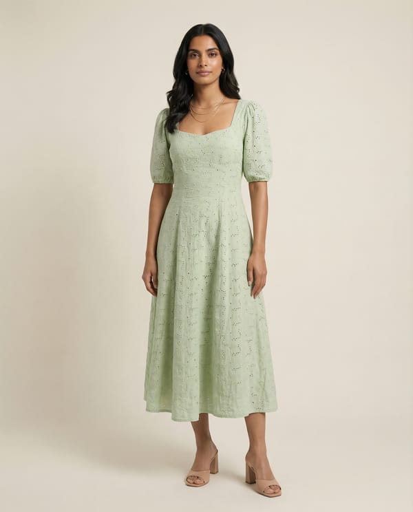 Tulip Lace Stripe Maxi Dress — OSE STUDIO