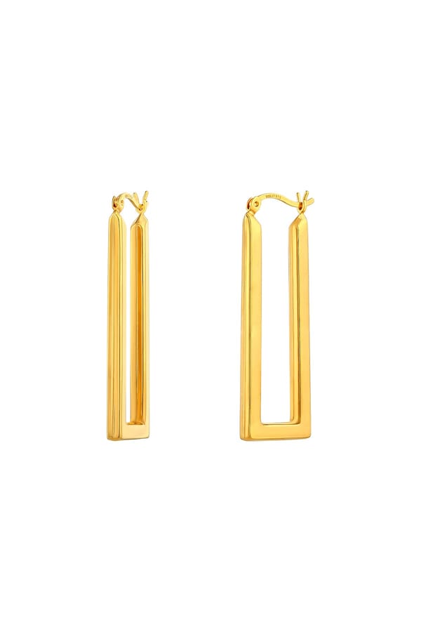Block Gold Plated Statement Hoop Earrings — Miss Jo