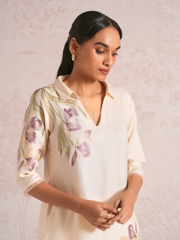 Painted Petals Kurta — Kaveri