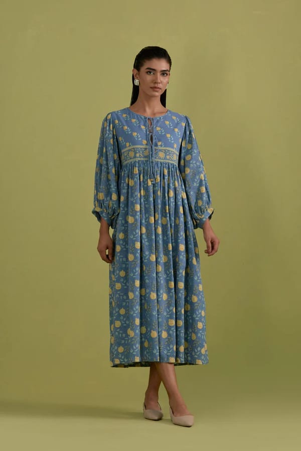 Blue Cotton Dress — Upavita