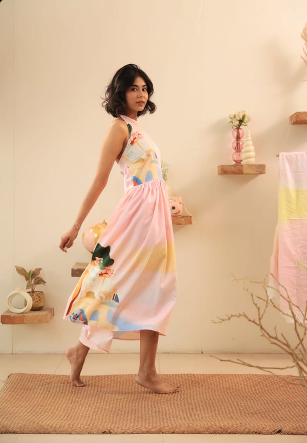 Santorini Halter Midi Dress — BEYOND TARA