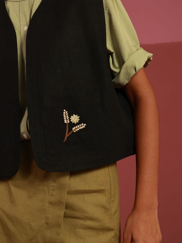 Bold Black Gilet — Winglore Studio