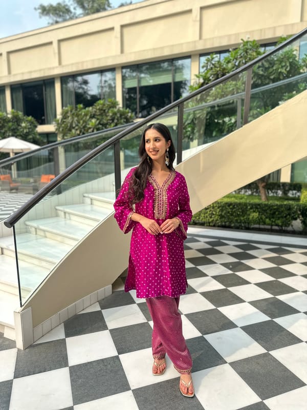 Violet Bandhani Salwar Set — KAPAAS