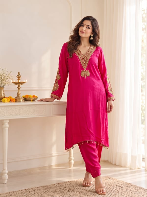 Ruhi Crepe Kaftan Salwar Set — RASIYA