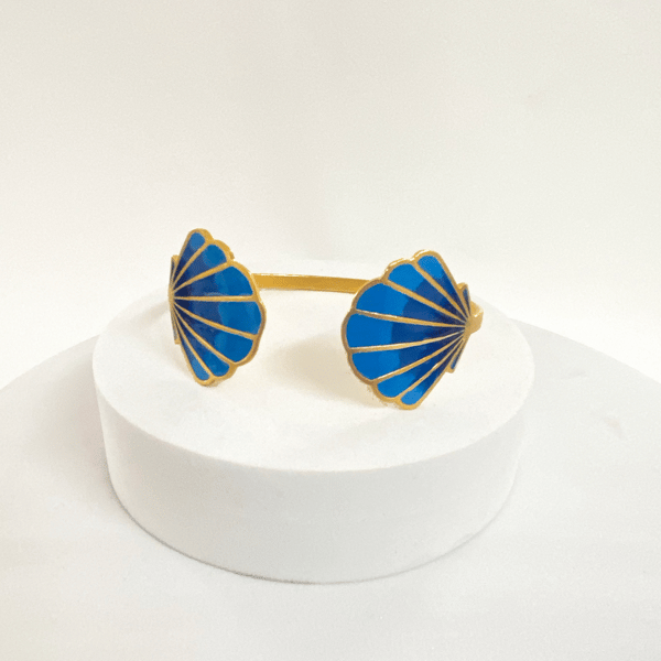 Blue seashell cuff — Aditi Bhatt