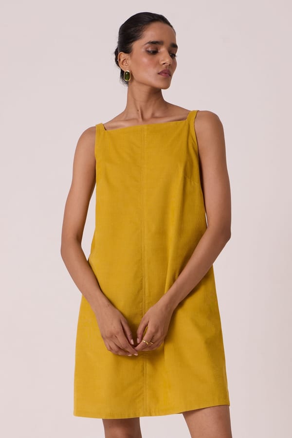 Hikari Needlecord Shift Dress — The Summer House