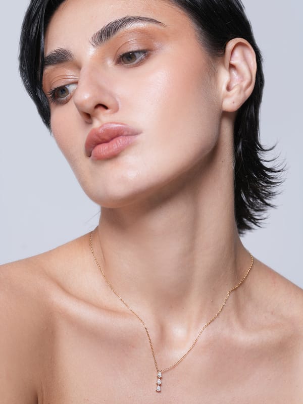 Triple CZ Pendant Necklace — Cao Jewellery