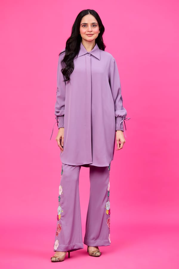 Lavendar Floral Co-Ord Set — REVIKA AGGARWAL