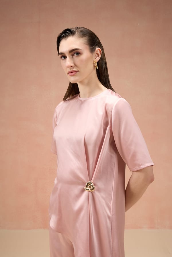 Blush Pink Draped Co-Ord Set — Label IRIS