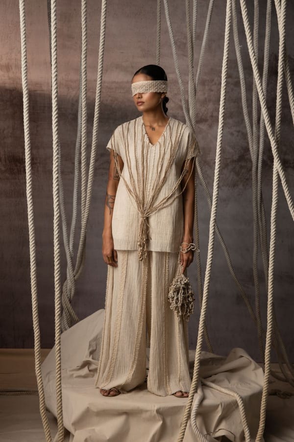 Crushed Cotton Net Trousers — Kritika Murarka