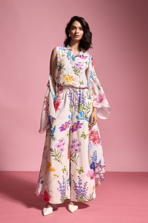 Multicolor Floral Sleeveless Collared Button-Down Shirt — Dash and Dot