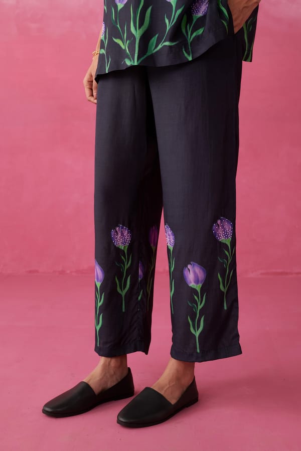 Glide Purple Noir Straight Pants — Shop Roho