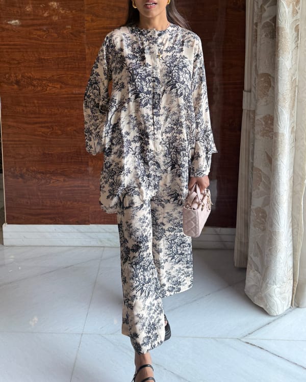 Printed Tunic and Wide-Leg Trouser Co-ord Set — HAPPI SPACE