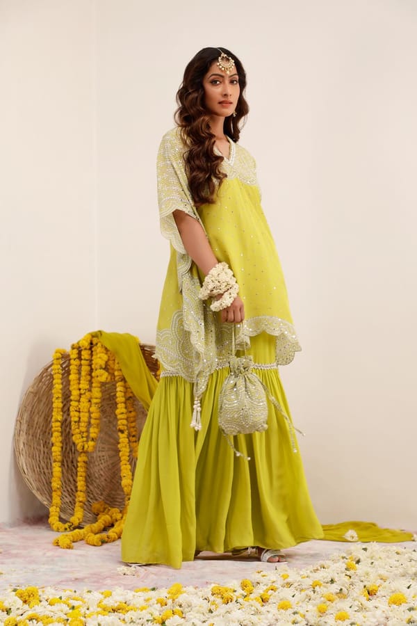 Hoor - Kaftan Garara Set — Surkh Syahi