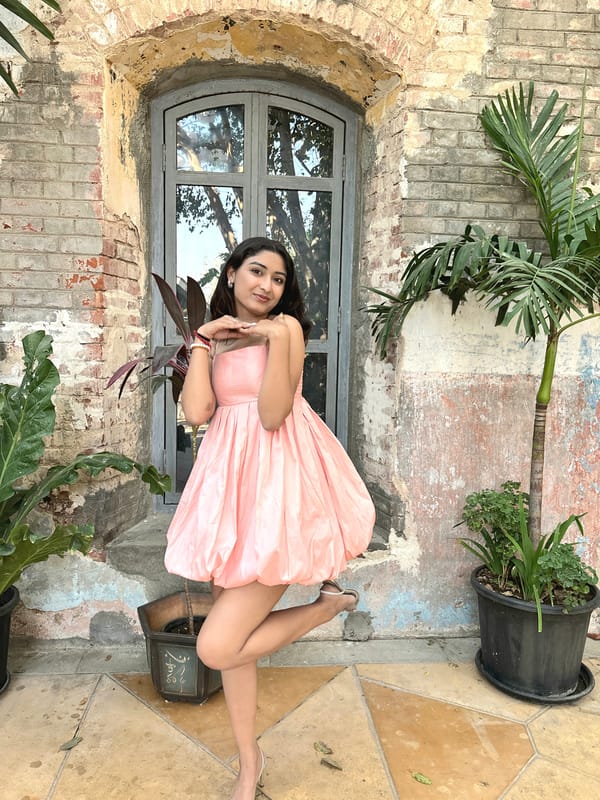 Flamingo Balloon Hem Short Dress — SAJKE
