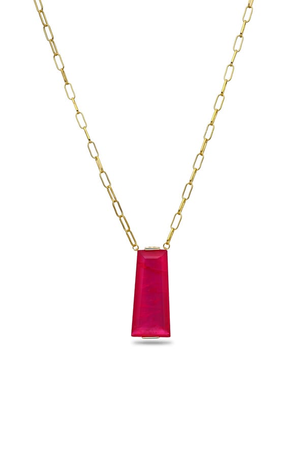Cerise Mystic Moonstone Pendant With Chain — Miss Jo