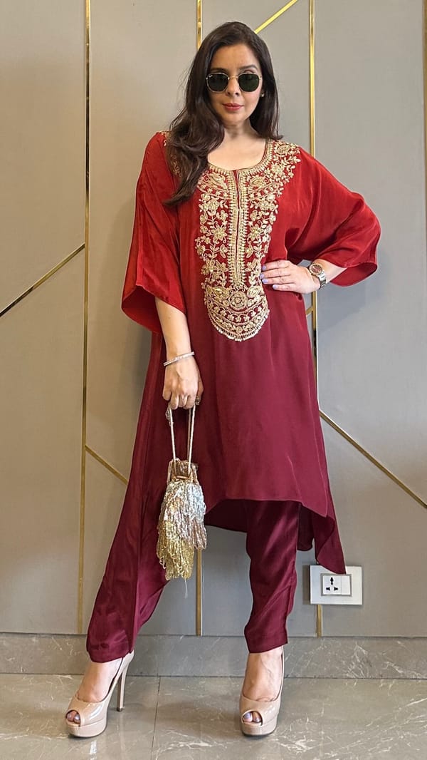 Ombre Rust Crepe Embroidered Co-ord — Kylee Fashions