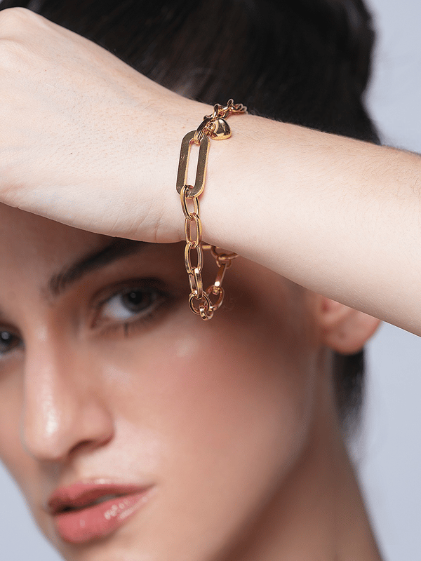 Wristband Geometric Oval Link Chain Bracelet — Cao Jewellery