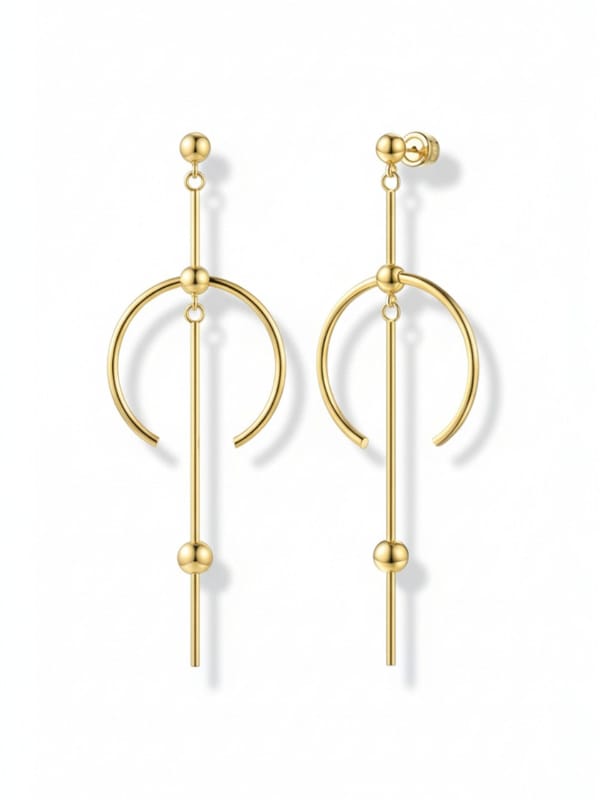 Circle Line Dangle Earrings — Cao Jewellery