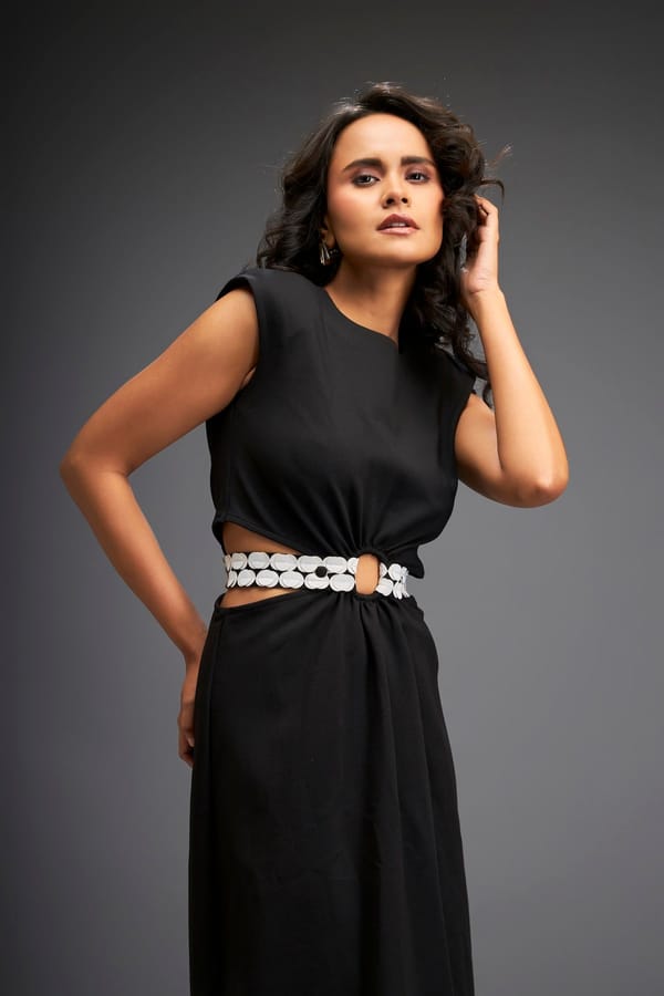 Waist Cut Out Dress Comes With Belt — Deepika Arora