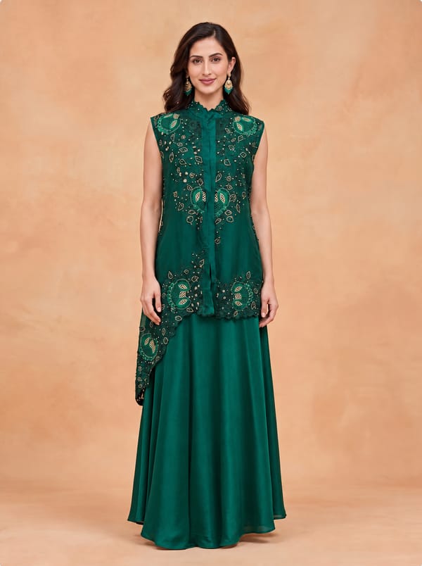 Machine and Hand Embroidered Jacket with an inner — HOUSE OF PASHA