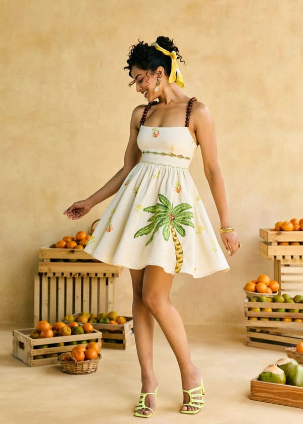 Garden Fairy Embroidered Beaded Mini Dress — Lea Clothing