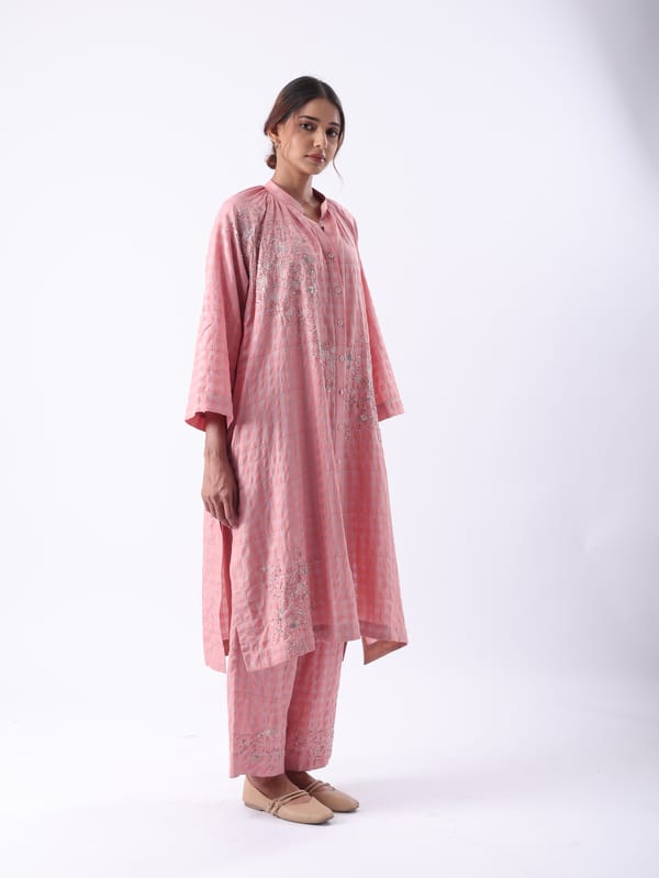 Hand Embroidered Raglan Sleeve Tunic — Subtle Shuttle Studio