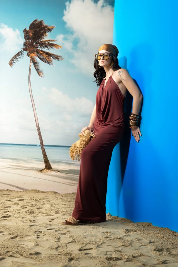 Draped Halter Maxi Dress — KAYJAY BY KRITIKA JAIN