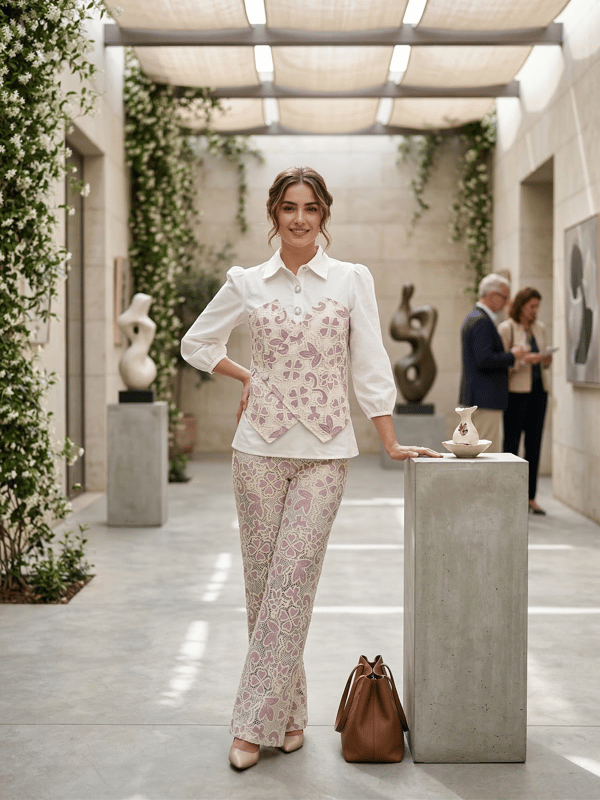 Purple and White Printed Shirt and Pants Co-ord Set — DODO & MOA