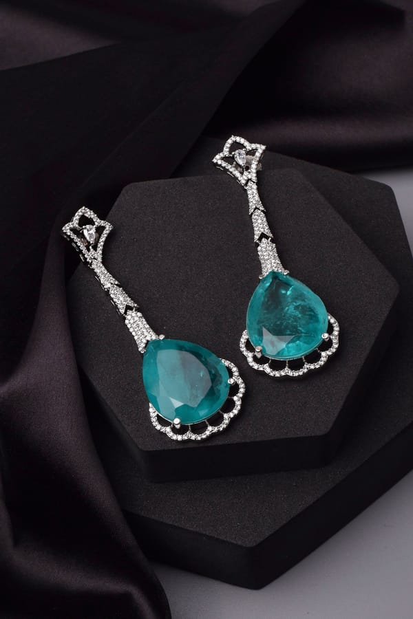 Anne Sapphire Zirconia Dangler Earrings — Swabhimann