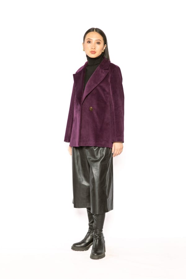Purple Korean Velvet Tailored Blazer — Contemponari