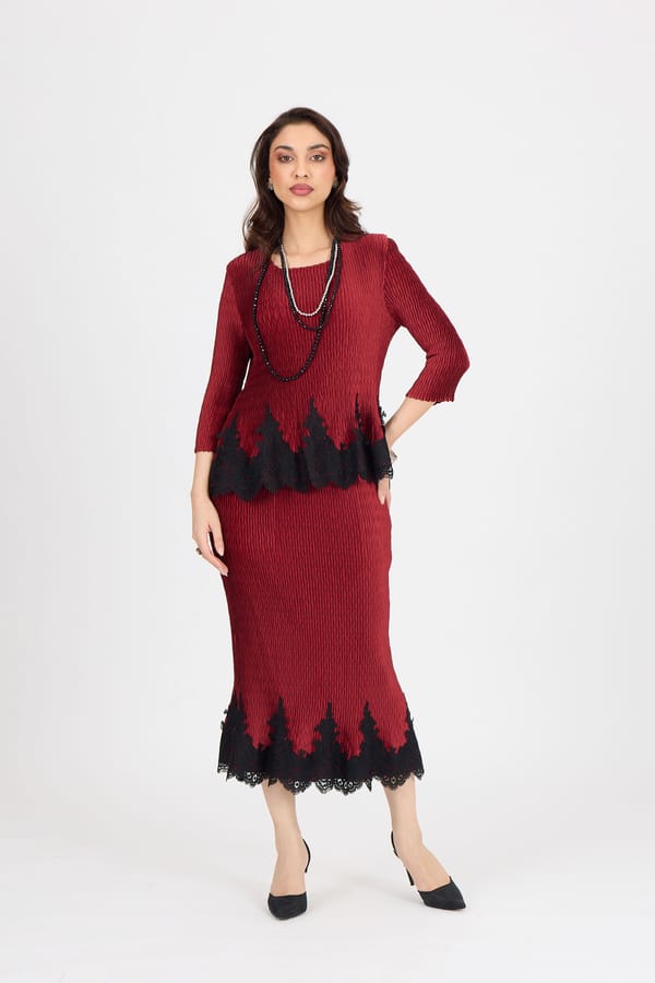 Leona Skirt Set — Scarlet Sage