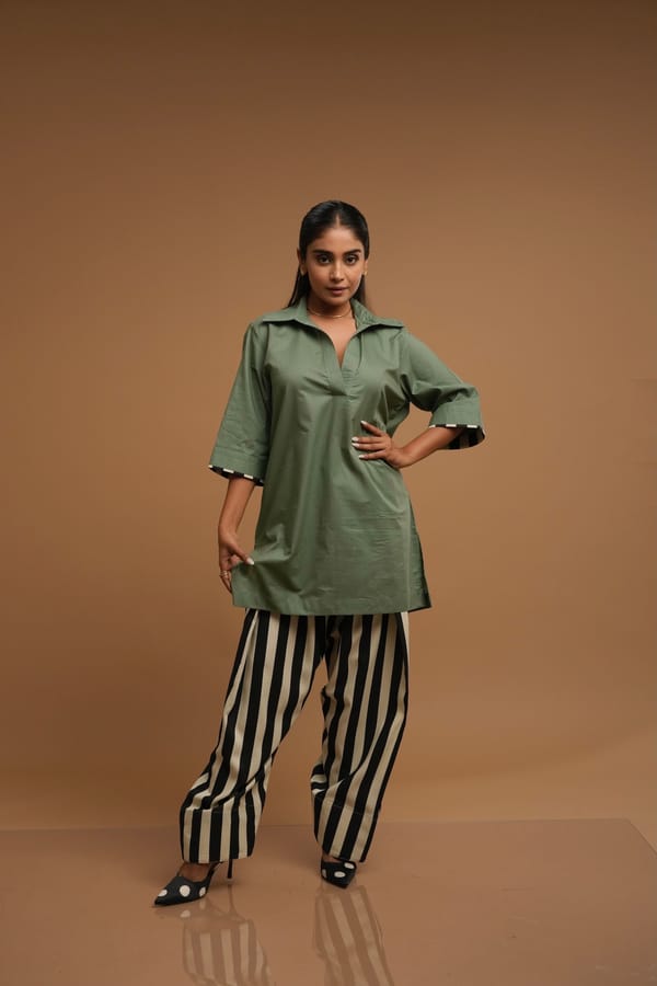 Mint Green Straight Kurta and Farshi Salwar Set — D Mak