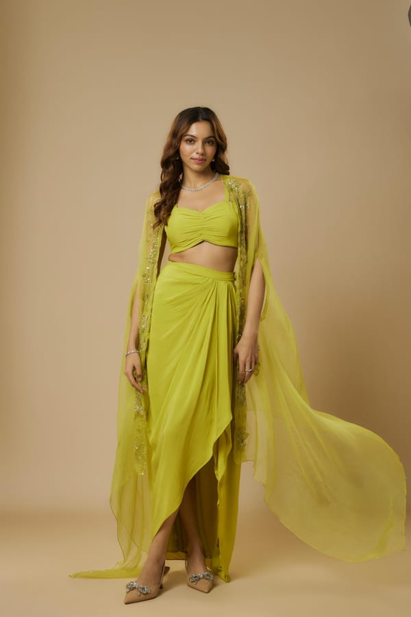 Lime Green Drape Set — EWOKE STUDIO