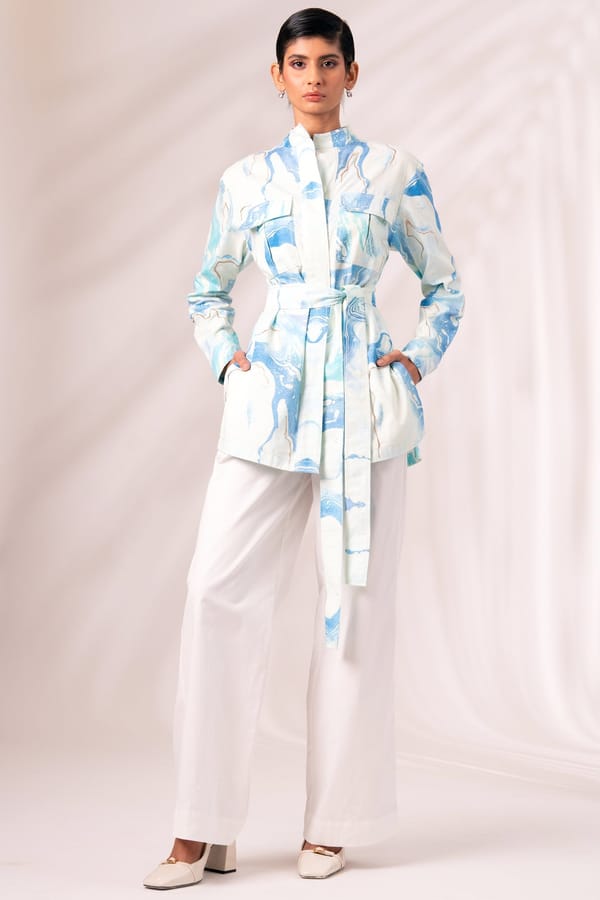 Printed Safari Blazer and Wide-Leg Pants Co-ord Set — Madder Much