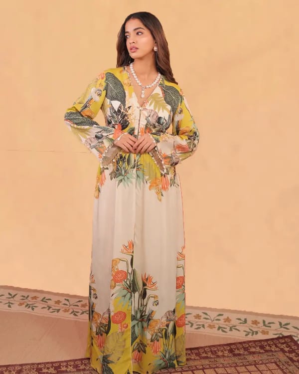 Kokum - Slit Flared Dress — Surkh Syahi