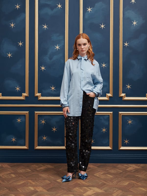 Coal Black All-Over Sequin Straight-Leg Jeans — SISTER JANE