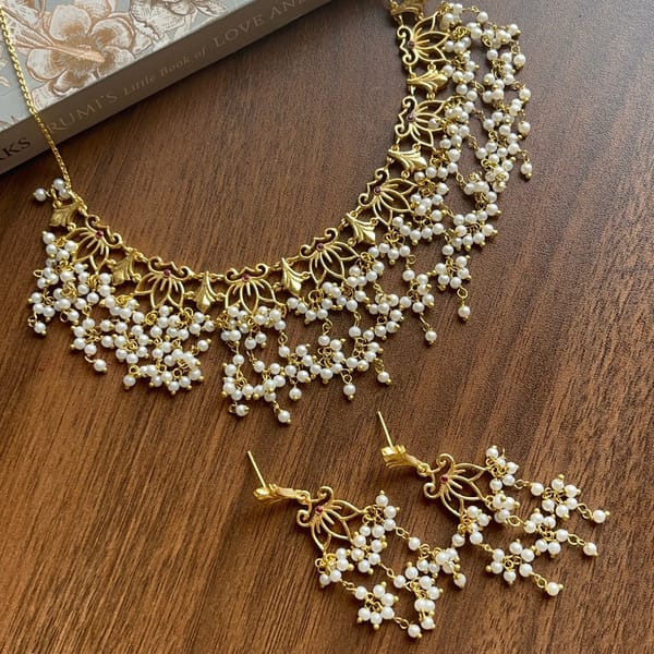 Lotus Bloom Necklace Set — Sadgi