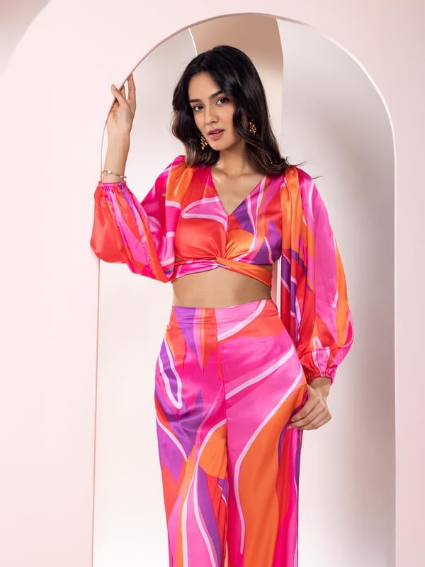 Vibranza Printed Crop Shirt — POPPI