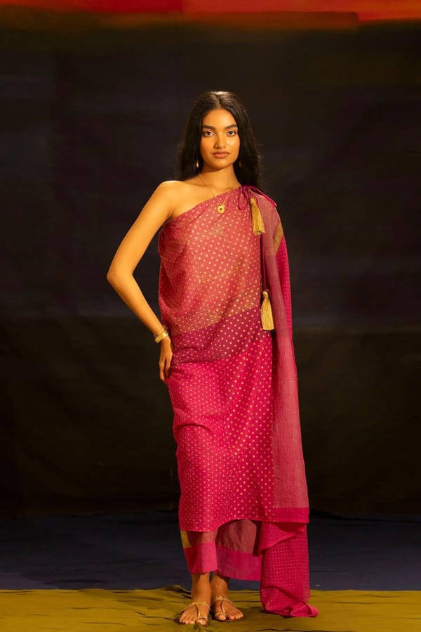 Illume Off- Shoulder Shocker Pink Kaftan — Banana Labs